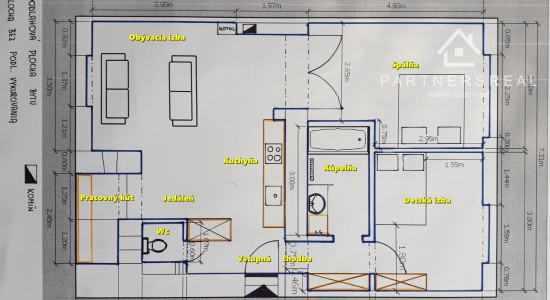 Tehlový, dizajnový, 3 izbový byt 70m2, predaj, Košice – Staré mesto, Bocatiova